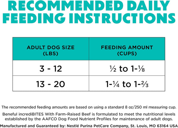 Purina Beneful Incredibites with Farm-Raised Beef Natural Small Breed Dry Dog Food with Added Vitamins, Minerals and Nutrients - (Pack of 4) 3.5 Lb. Bags6