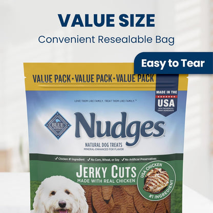 Blue Buffalo Nudges Chicken Jerky Cuts Natural Dog Treats, Tender & Meaty Dog Snacks, Healthy Reward or Training Treat, Made in the USA with Real Chicken, No Artificial Preservatives, 36 Oz.4