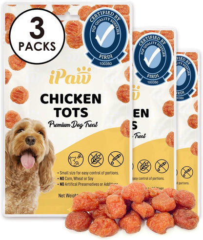 Ipaw Chicken Tots Dog Treat,Sqf-Certified Production Process,Training Treat | Puppy Training, Human Grade, Training Reward, Hypoallergenic, Easy to Digest14