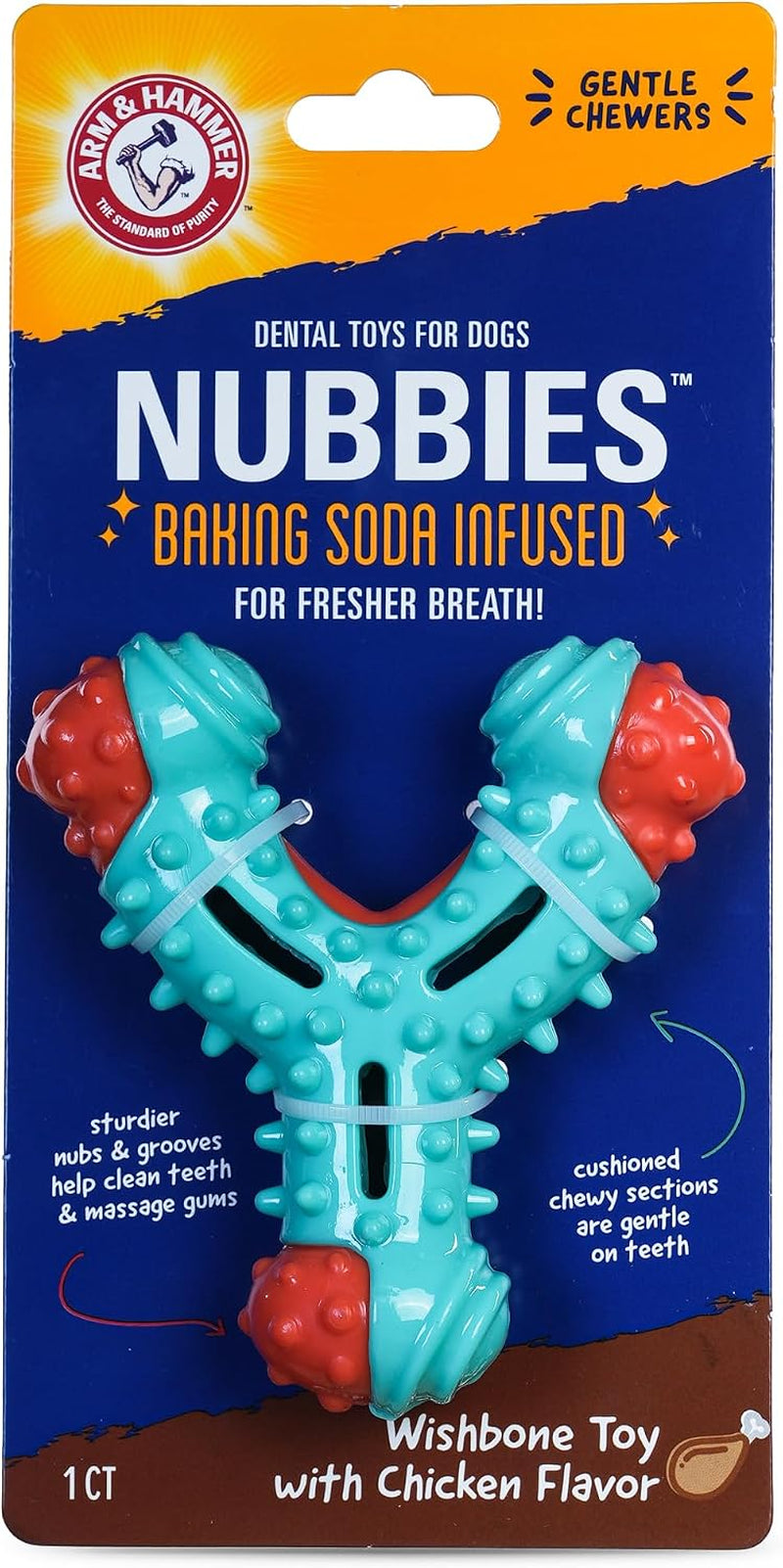 arm-and-hammer-nubbies-t-bone-dental-dog-chew-toy-with-peanut-butter-flavor-tpr-nubs-clean-teeth-and-gums-durable-nylon-chew-for-aggressive-chewers-helps-reduce-plaque-and-tartar