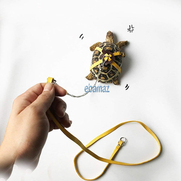 Leather Harness Strap for Tortoise/Turtle Reptile Animals Size M | Crawling Pet Walking Training Control Rope Chest Collar5