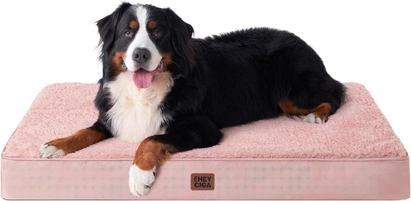 EHEYCIGA Orthopedic Dog Bed Large with Removable Washable Cover,Grey,41X27 | Egg Crate Foam Support,Durable Oxford Fabric,Non-Slip Bottom,Machine Washable,Soft Waterproof Plush Pet Bed Mat for Crate60