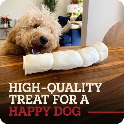 Redbarn Pet Products All-Natural Large Beef Cheek Rolls for Dogs, Uncoated - Single Ingredient Grain-Free Chew Treat Naturally Rich in Collagen - No Artificial Preservatives - Pack of 410