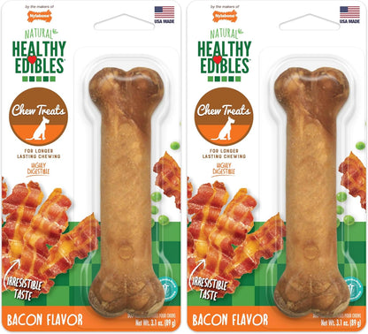 Nylabone Healthy Edibles Natural Dog Chews Long Lasting Roast Beef Flavor Treats for Dogs, Medium/Wolf (2 Count)12