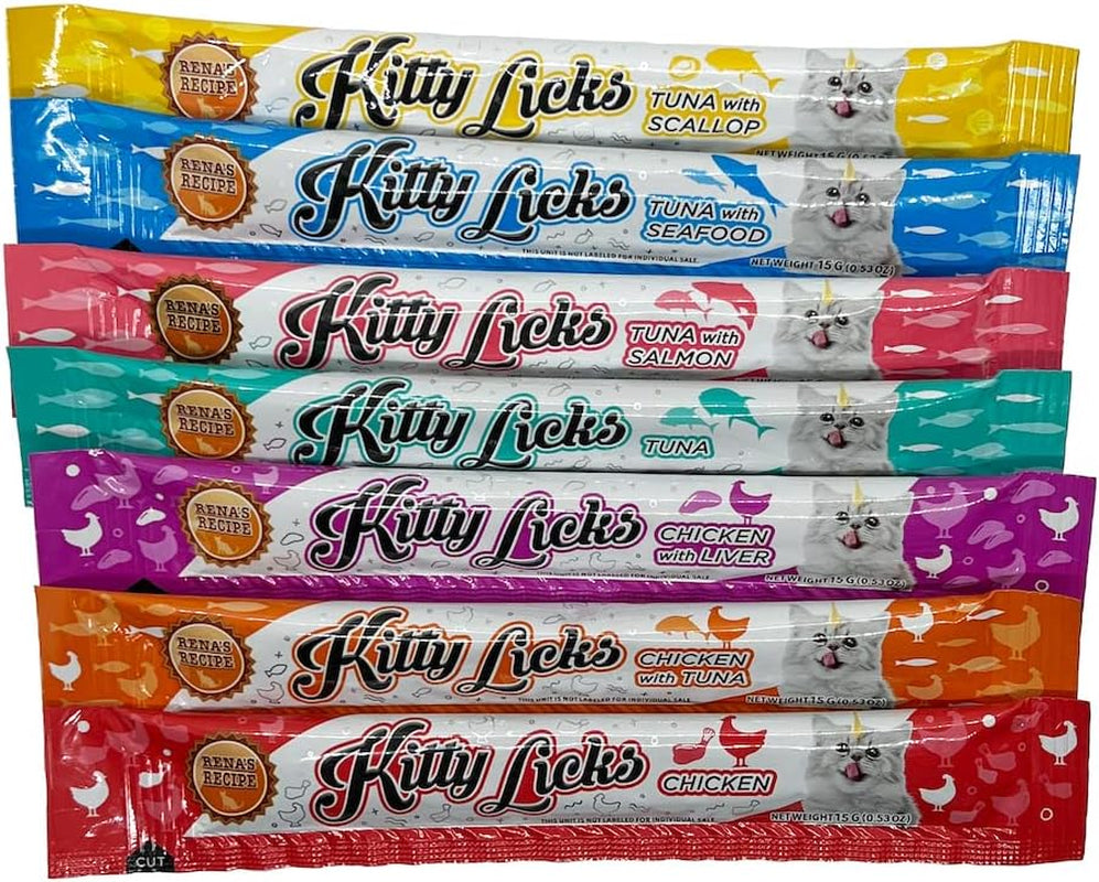 renas-recipe-kitty-licks-lickable-cat-treats-variety-pack-28-tubes-creamy-puree-cat-treats-in-7-delicious-flavors-including-tuna-and-chicken