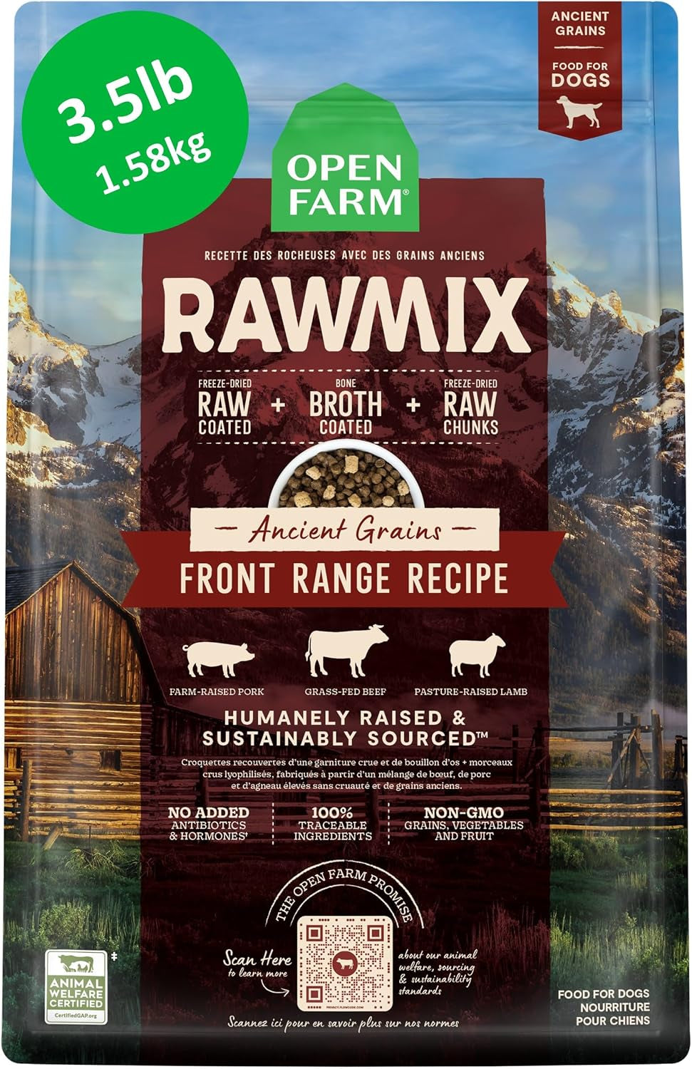 open-farm-rawmix-ancient-grains-dry-dog-food-wild-ocean-kibble-20lb-bag-wild-caught-whitefish-salmon-and-rockfish-freeze-dried-raw-chunks-100-traceable-ingredients-non-gmo-fruits-veggies