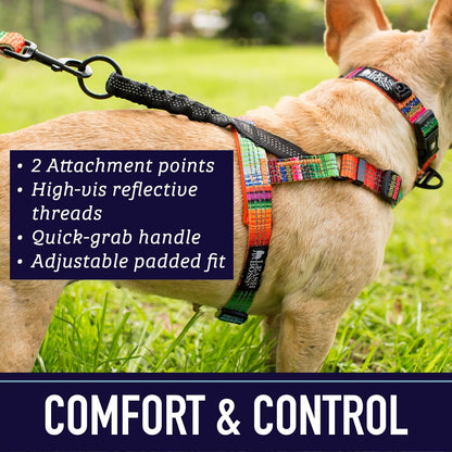 Leash Boss No Pull Dog Harness, Easy Walk for Small, Medium, and Large Pets, Reflective with Rear and Front Clip Attachment (Blanket Pattern, Medium)3