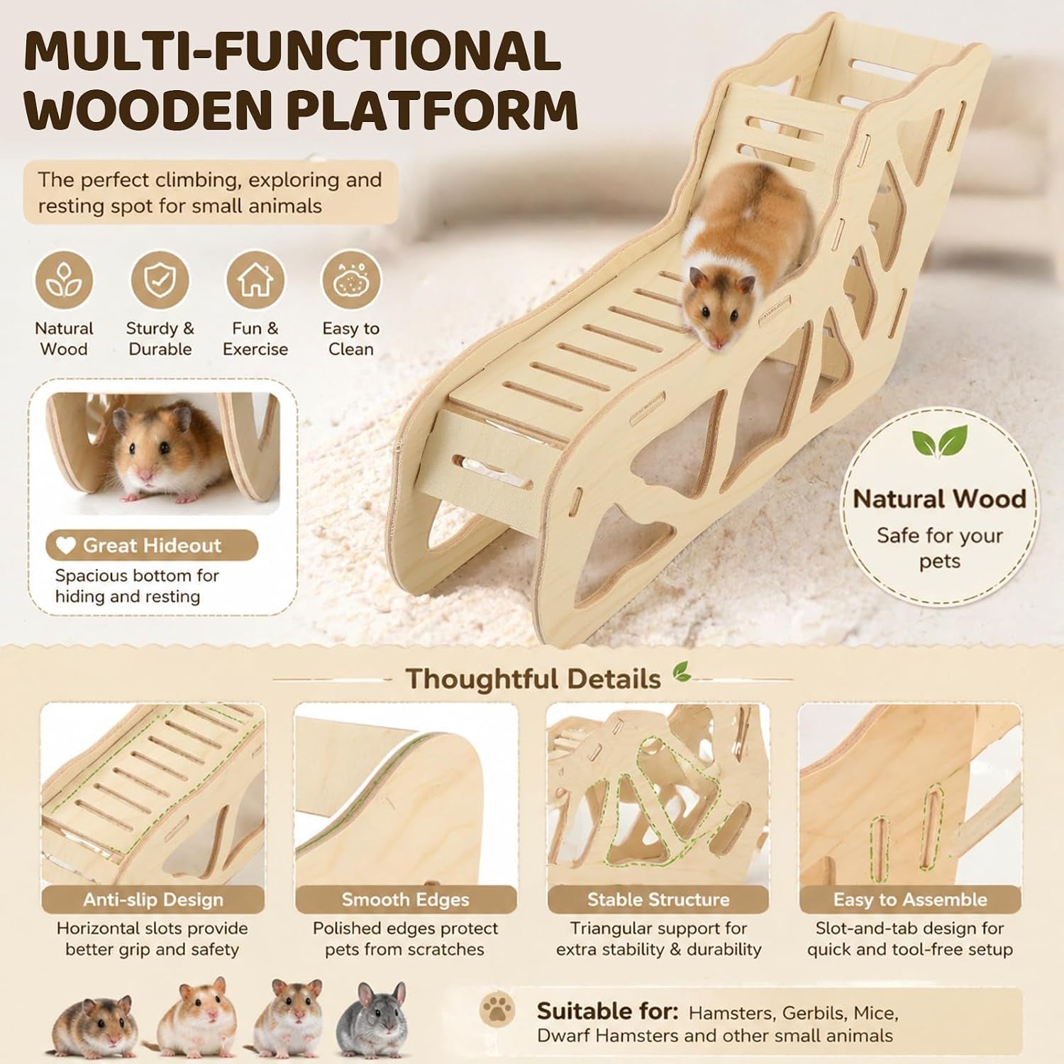 3-pack-wooden-hamster-play-platform-3-in-1-natural-small-pet-playground-with-tunnel-ladder-hidden-rest-area-wooden-support-column-cage-accessories-for-hamsters-squirrels-tiny-pets