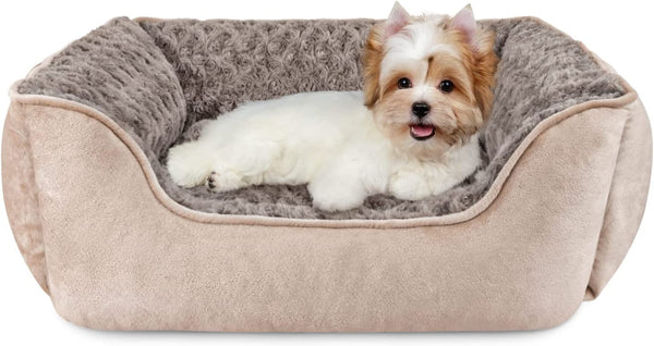 JOEJOY Rectangle Dog Bed for Large Medium Small Dogs - Washable Orthopedic Sofa Bed, Soft Breathable Puppy & Pet Cuddler, Durable Calming Dog Bed with Anti-Slip Bottom, Multiple Sizes, Beige10