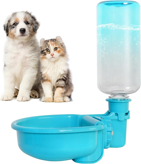 VANNON Gravity Pet Water Bowl, 16Oz Anti-Splash Crate Dispenser, Grey | Anti-Splash Gravity Water Bowl with a Floating Disk Helps Reduce Spills While Keeping Water Cleaner for Everyday Hydration.10
