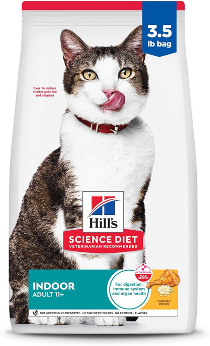 Hill'S Science Diet Senior 11+ Indoor Dry Cat Food | #1 Veterinarian Recommended, Chicken Recipe, 7 Lb. Bag16