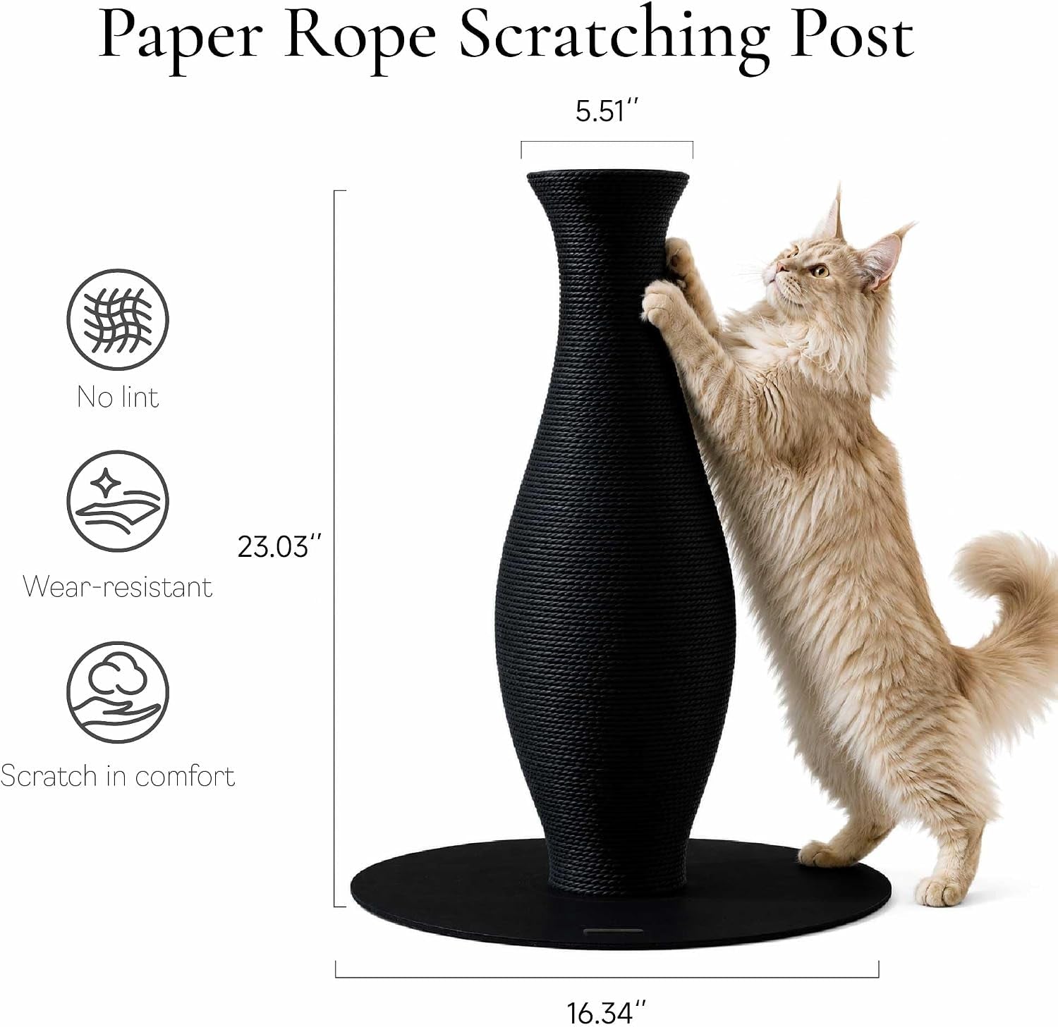 furrytail-cat-scratching-post-for-indoor-cats-neck-vase-cat-scratcher-with-paper-rope-modern-aesthetic-cat-tree-cute-decorative-cat-furniture-unique-cat-scratcher-22-black