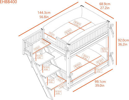 New Age Pet ECOFLEX Aspen Dog Bunk Bed in Grey, Memory Foam Cushions, Wide Stairs, Non Toxic, Easy Assembly6