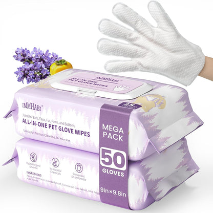 IMMHABI 400 Count Lick-Safe Dog Wipes, Lavender Plant-Based Hypoallergenic Dog Wipes for Paws, Butt, and Anal Gland Care, Cleansing & Deodorizing for Puppies8