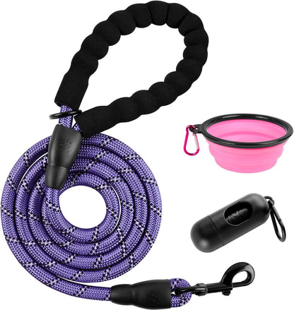 BARKBAY Dog Leashes for Large Dogs Heavy Duty Dog Leash 4/5/6 FT with Comfortable Padded Handle and Highly Reflective Threads for Medium Large Dogs Walking Training Running (5Ft-1/2'',Pink)45