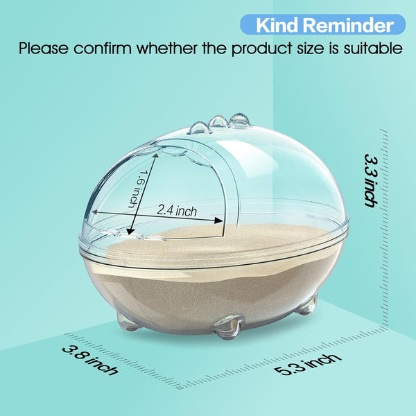 Lazyyzal Hamster Bathroom,Hamster Bathtub Box,Dust Bath for Hamster,Hamster Sand Bath Container,Hamster Bath,Hamster Bathing Bowl,Transparent Hamster Bathtub Toilet for Hamster Accessories (S)6