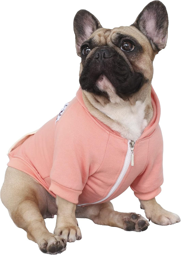 Ichoue French Bulldog Frenchie Clothes Hoodies for Dogs Pug English Boston Terrier Bully Pitbull Corgi Sweatshirt Sweater Clothing - Khaki/Xlarge18