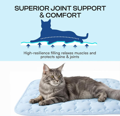 Luciphia Dog Cooling Mat, Q-MAX>0.5 Non-Slip Self-Cooling Pad for Pets | Elastic Support, Joint Protection; Q-MAX>0.5 Instant Cooling Needs No Power; Non-Slip Washable Dog Bed; Light Blue 20X304