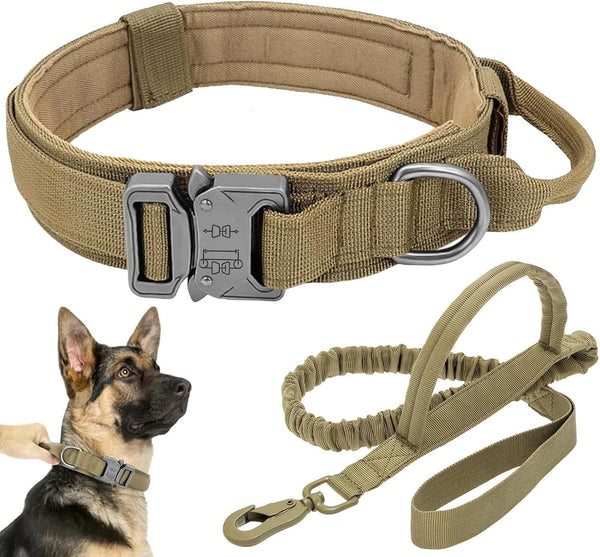 Tactical Dog Collar Leash Set,Dog Collar with Controll Handle for Large Dog11
