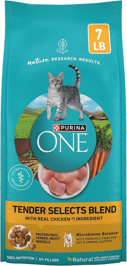 Purina ONE Natural Dry Cat Food, Tender Selects Blend with Real Chicken - 7 Lb. Bag1