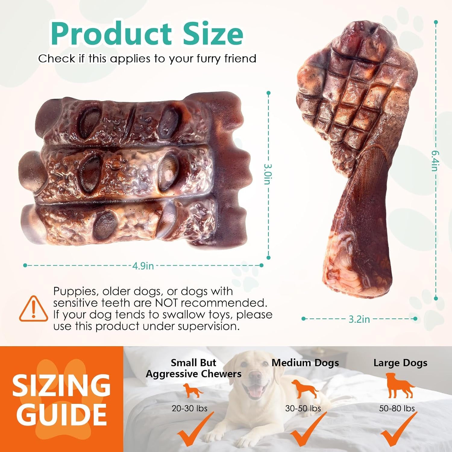 fuufome-dog-chew-toys-for-aggressive-chewers-large-dogs-tough-nylon-bone-indestructible-hard-power-chewing-teeth-cleaning-textures-to-keep-them-busy-2-pack-steak-ribs-toy-for-20-100-lbs-dogs