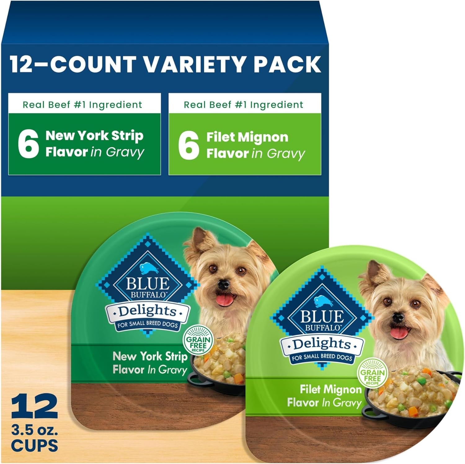 blue-buffalo-delights-variety-pack-natural-grain-free-wet-dog-food-for-small-breed-dogs-filet-mignon-flavor-new-york-strip-flavor-in-gravy-with-natural-ingredients-3-5-oz-each-12-cups
