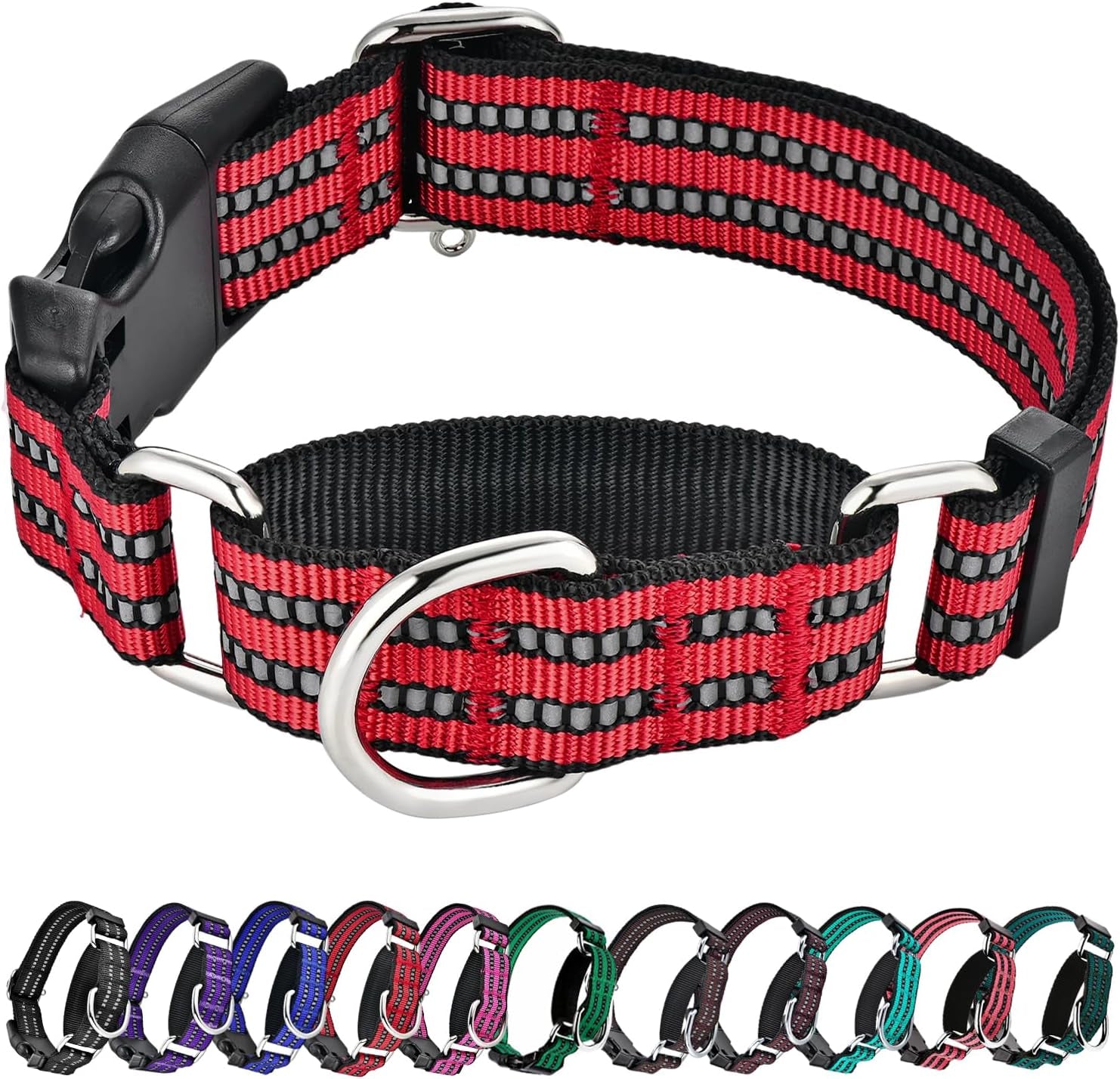 martingale-collars-for-dogs-reflective-escape-proof-training-dog-collars-with-quick-release-buckle-adjustable-no-slip-nylon-dog-collar-for-medium-pets