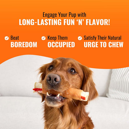 Good ‘N’ Fun Triple Flavor Ribs Chews for All Dogs, Treat Your Dog to Long-Lasting Chews Made with Beef Hide, Chicken and Pork Hide, 12 Oz3