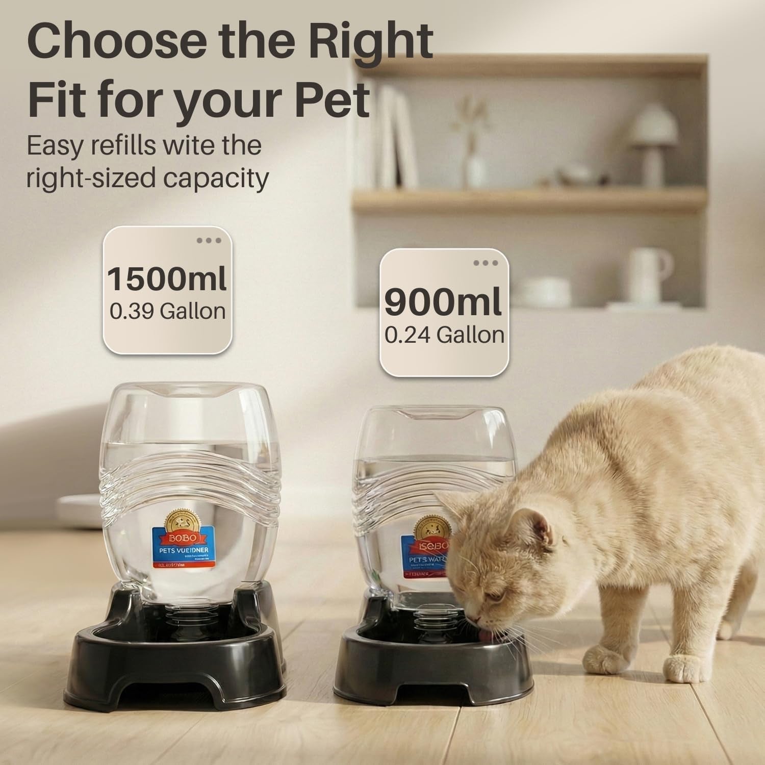 flexzion-automatic-gravity-pet-waterer-for-cat-dog-non-skid-easy-clean-auto-replenish-water-dispenser-drinking-bowl-1-4-gallon-900ml-black