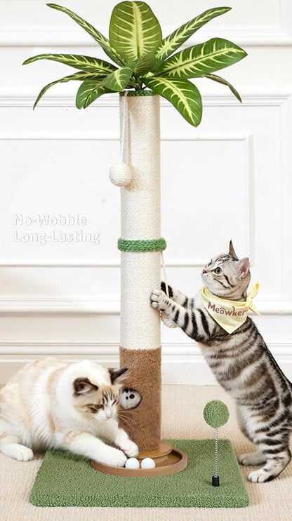 35" Tall Palm Tree Cat Scratching Post Vertical for Indoor Cats | Vertical Pole Post for Indoor Cat1