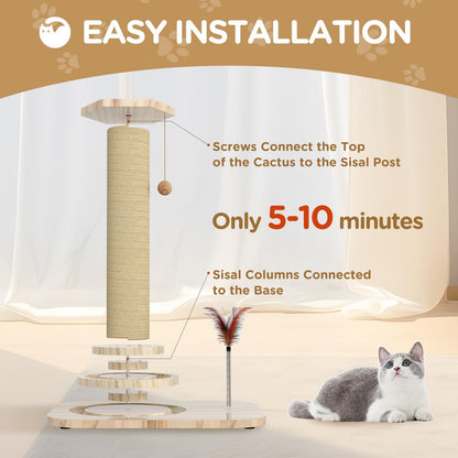 Cat Scratching Post, Small Scratching Post with Vertical Scratcher and Tracking Interactive Ball for Kittens6