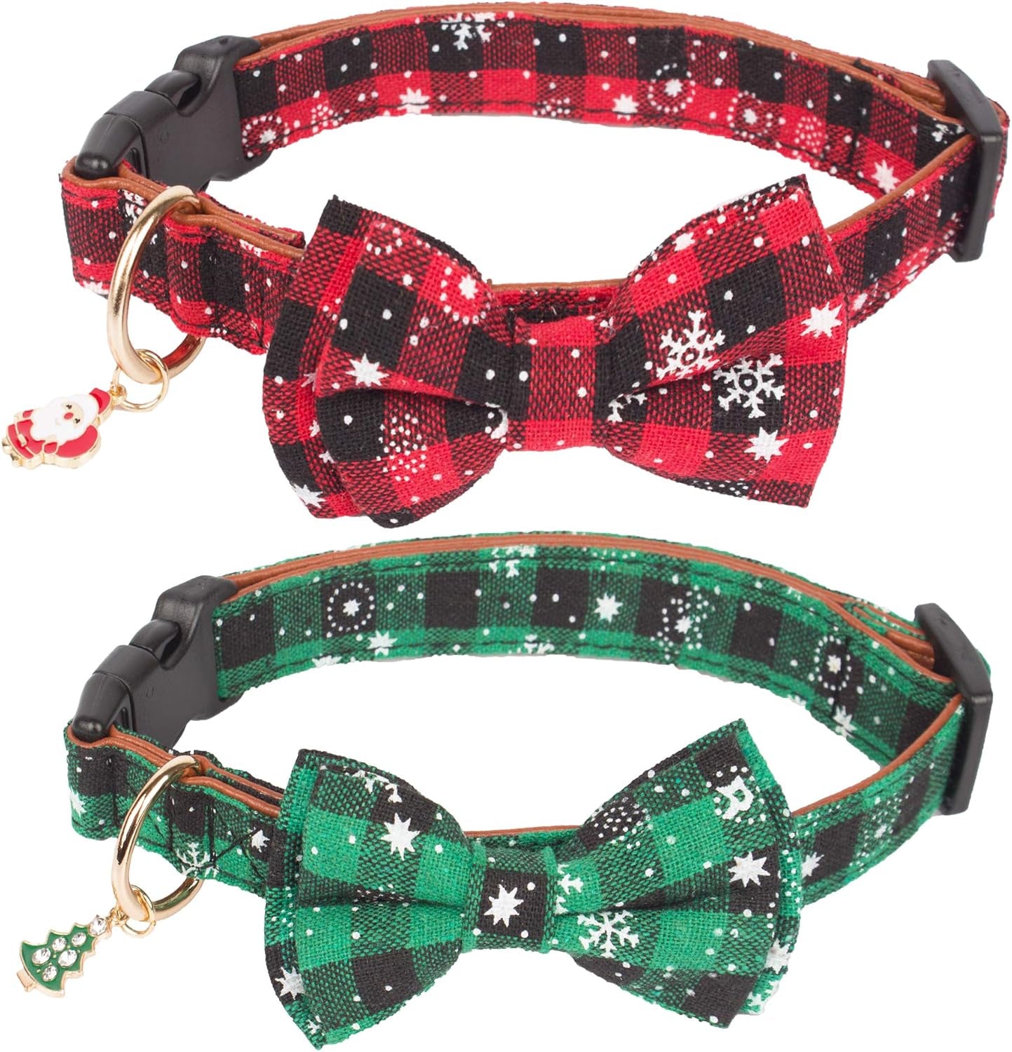 2-pack-christmas-dog-collar-with-bow-tie-classic-plaid-red-green-dog-collars-with-removable-bowtie-christmas-collars-for-large-dogs-pets-large