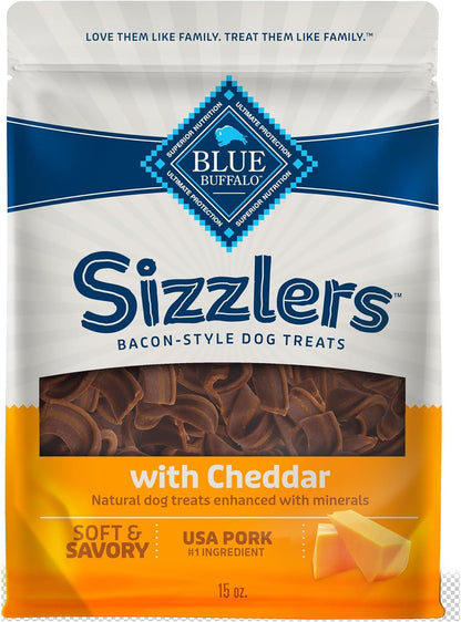 Blue Buffalo Sizzlers Natural Soft Dog Treats, Bacon-Style Soft-Moist Dog Treats with Real USA Pork, Original Flavor, 6-Oz Bag12