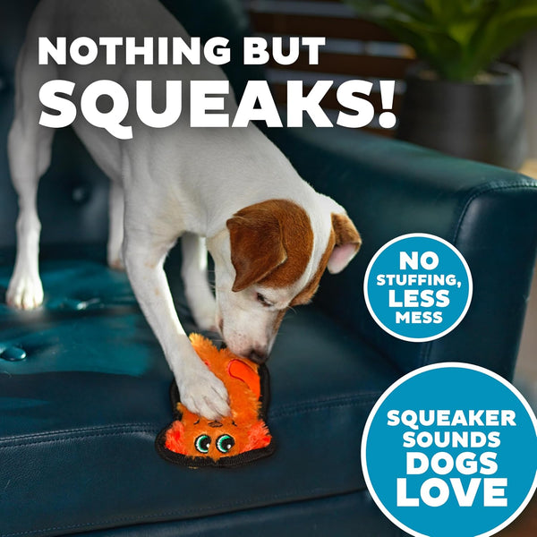 Outward Hound Durablez Minis Stuffing-Free Squeaky Plush Dog Toy for Puppies & Small Dogs - Interactive, Soft yet Tough, No Mess, Jumbo Squeaker, Long-Lasting Play, Dog4
