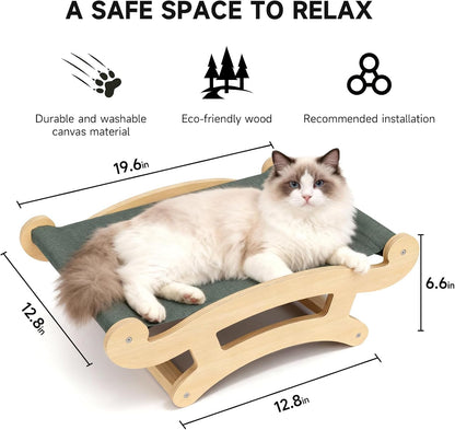 Cat Scratcher Bed for Indoor Cats Hammock for Scratching Pad Cat Chair Natural Scratch Post for Large Cats Scratcher Lounge, Wooden Cat Furniture(Large)2