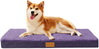 Patas Lague Orthopedic Dog Bed Large Sized Dog 36''X24'',Soft Waterproof Egg Crate Foam Medium Pet Crate Beds Mat with Removable Washable Cover and Non-Slip Bottom, Black17