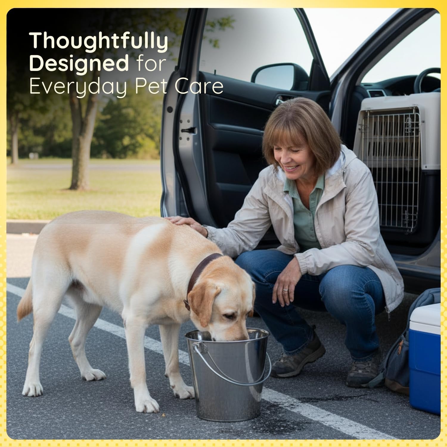 9-quart-stainless-steel-flat-side-bucket-2-25-gal-durable-heavy-duty-food-water-feeding-pails-for-dog-goat-sheep-horse-fits-kennel-cage-critter-crate-hanging-pet-pail-multipurpose