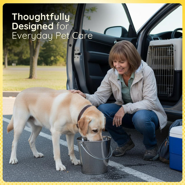 9 Quart Stainless Steel Flat Side Bucket | 2.25 Gal Durable Heavy Duty Food & Water Feeding Pails for Dog Goat Sheep Horse | Fits Kennel Cage Critter Crate Hanging Pet Pail | Multipurpose6