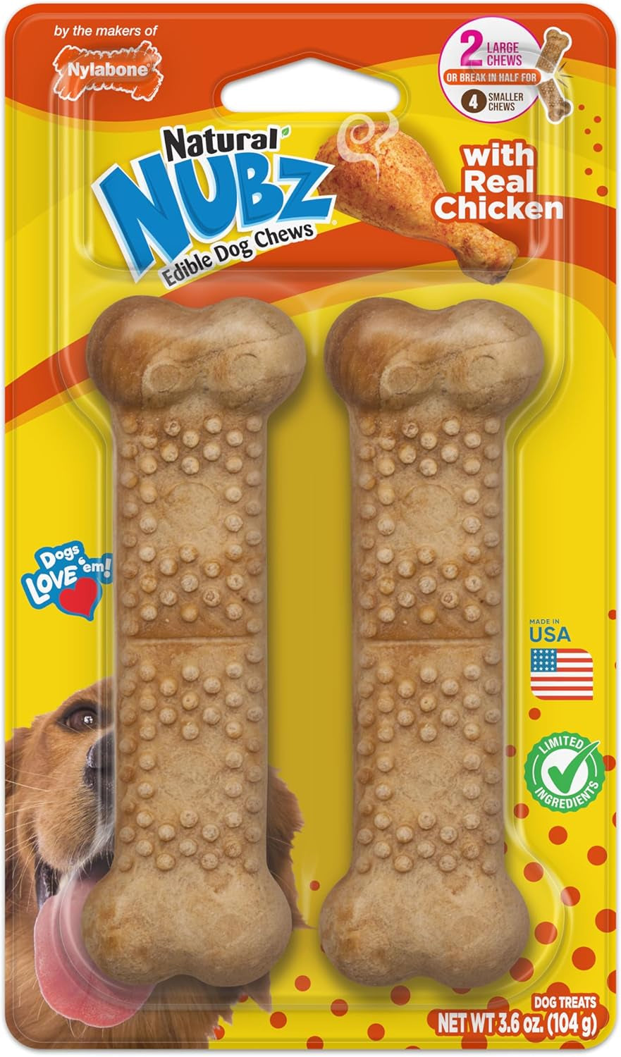 nylabone-nubz-natural-dog-treats-made-with-real-chicken-large-40-count-long-lasting-dog-chews-made-in-the-usa-limited-ingredients-highly-digestible-dog-dental-treats-for-large-dogs-30-lbs