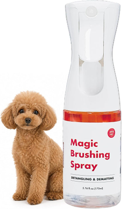 JAYU PET Magic Brushing Spray for Dogs (5.8Fl Oz, 170Ml) | Fur Detangler & Dematting Solution, Hypoallergenic Deodorizer, Conditioner & Itch Relief, Shining & Grooming Spray1