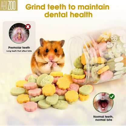 Abizoo 3 Vegetable Chews Treats: Grain Free Natural Snacks with Beet, Carrot, Spinach for Hamsters, Rabbits, Guinea Pigs & Gerbils Crunchy for Digestive Support & Dental Health 1.76Oz/50G6