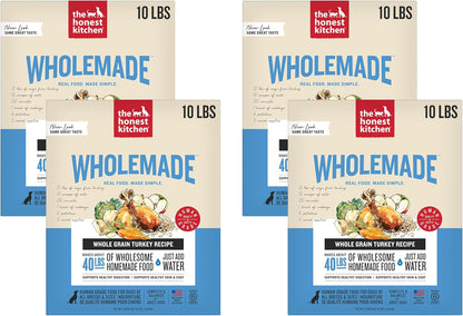 The Honest Kitchen Wholemade Whole Grain Turkey Recipe, Human Grade Dehydrated Dog Food, Just Add Water, Supports Digestion, Skin & Coat, Topper for Dry or Wet Dog Food, 10 Lb Box Makes 40 Lbs10