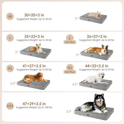 EHEYCIGA Medium Memory Foam Dog Crate Bed Washable, 30X20Inch, Grey | High Density Egg Crate Foam, Waterproof Liner, Removable Easy Clean Cover, Non-Slip Bottom, Fits Crate, Floor and Sofa3