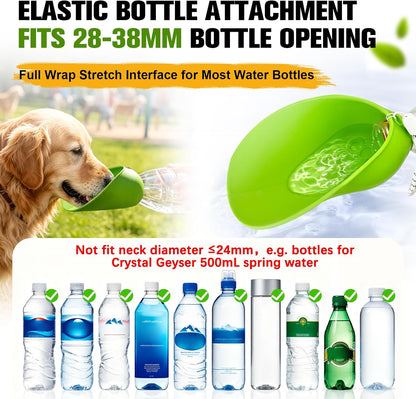 2Pcs Portable Dog Water Bottle Attachment, Slip-On Pet Water Bowl for Walks | Silicone Dog Drink Dispenser, Fits Openings 26Mm+ Water Bottles, Ideal for Daily Hiking & Travel, Quick Rinse & Easy Setup3