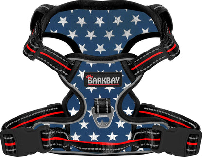 BARKBAY No Pull Pet Harness Dog Harness Adjustable Outdoor Pet Vest 3M Reflective Oxford Material Vest for PINK Dogs Easy Control for Small Medium Large Dogs (L)17