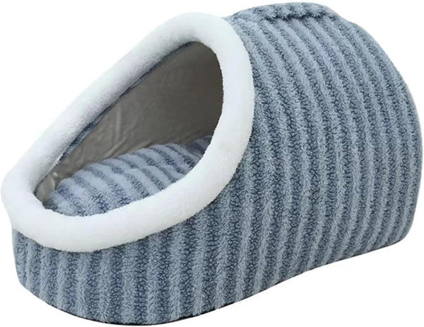 Warm Nest Dog Bed, Soft Cozy Pet Cave with Removable Cushion, Non-Slip Washable Soft Slipper Cave for Small and Medium Pets (Blue, Large)1