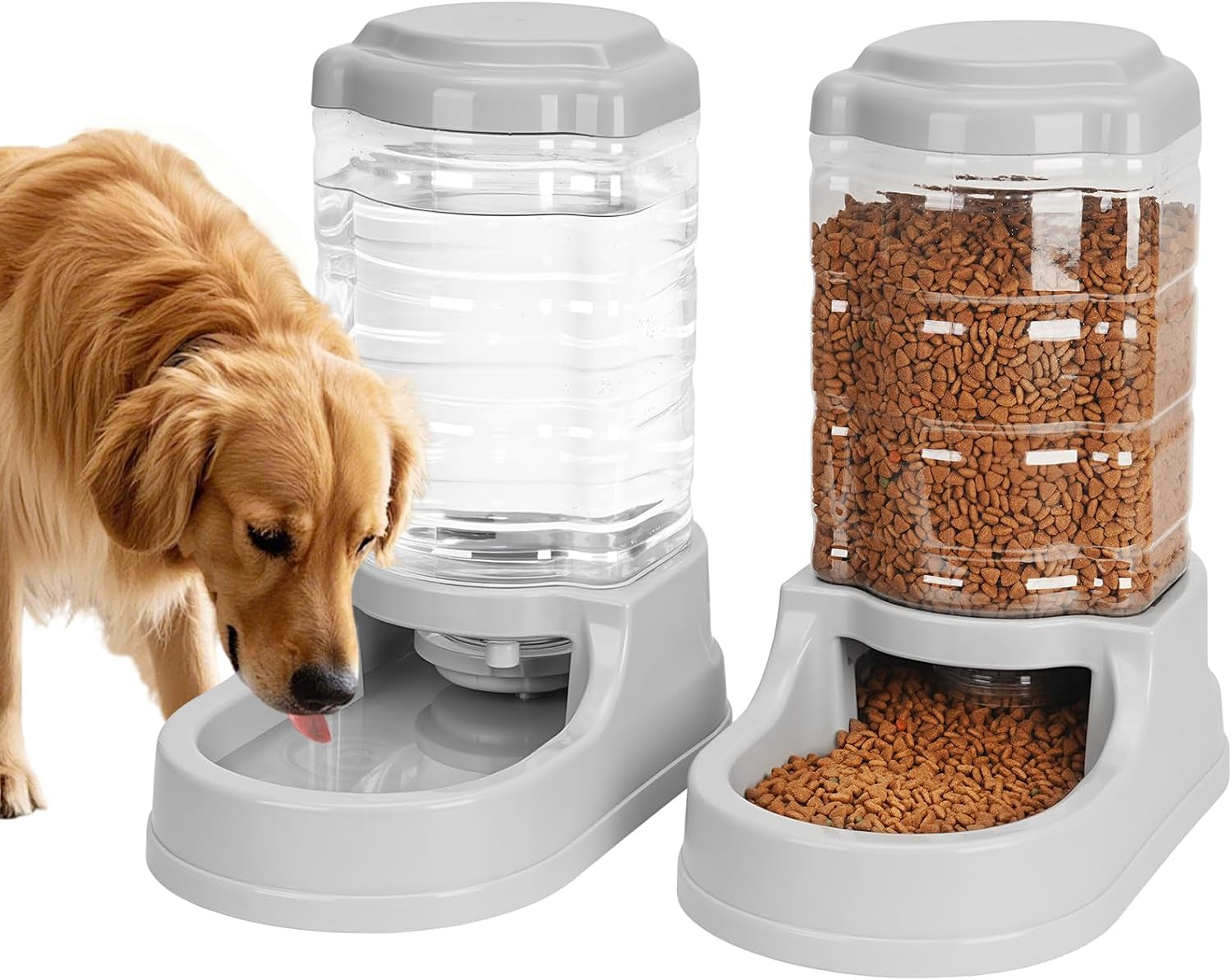kenond-9-5l-dog-feeder-and-water-bowl-set-for-dog-automatic-food-dispenser-wide-mouth-easy-to-clean-gravity-filled-large-capacity-multi-pet-home