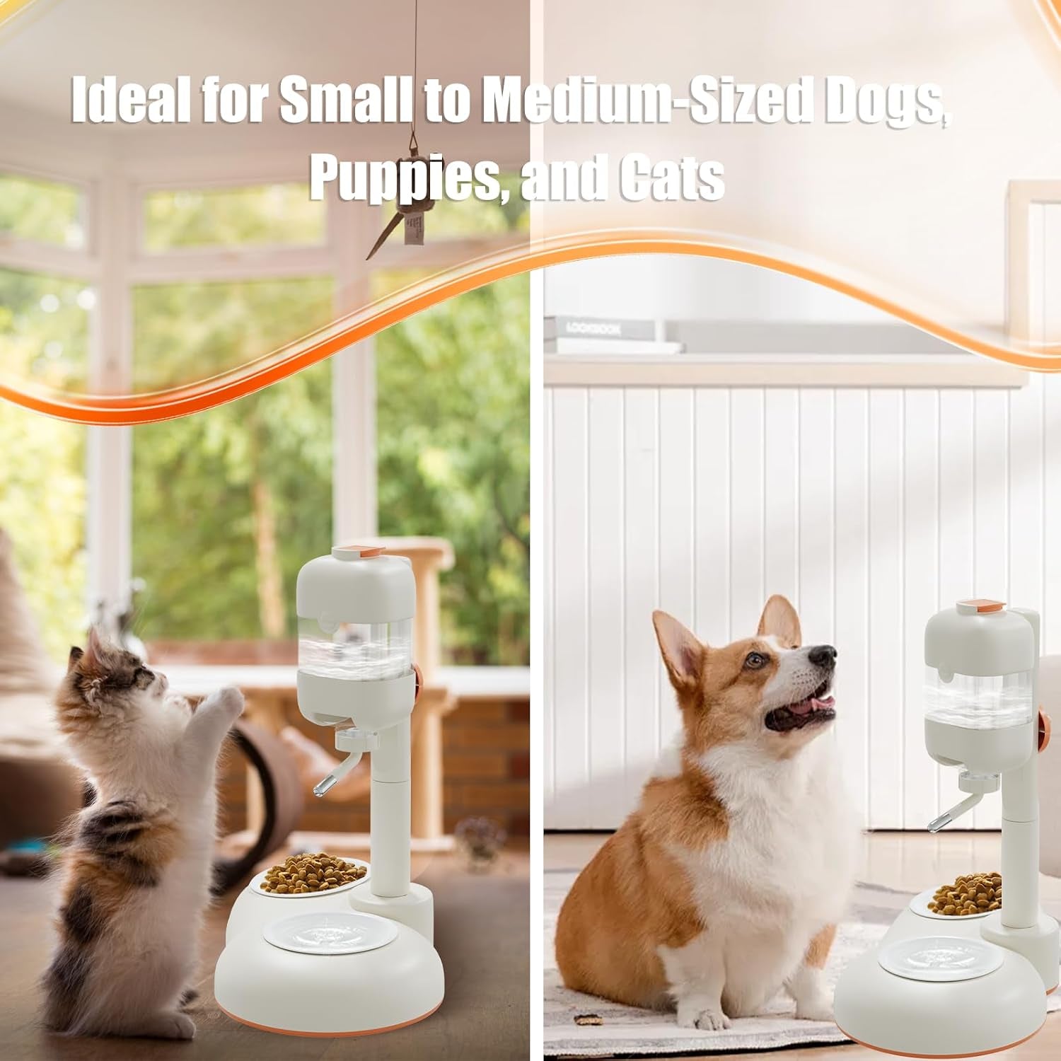 pet-bowls-with-weaning-bottles-3-in-1-height-adjustable-water-dispenser-for-dogs-15-tilted-food-bowls-for-small-dogs-puppy-feeding-pet-food-bowls-for-cats-rabbits-ferrets