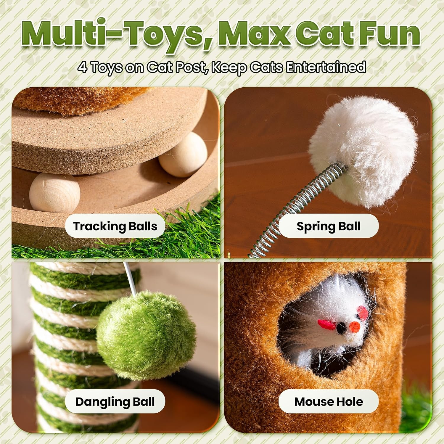cat-scratching-post-39-tall-with-interactive-ball-mouse-hole-for-indoor-adult-cats-sisal-rope-cat-tree-tower-kitty-scratcher-furniture-with-artificial-grass-tree-for-kittens-cat-toys