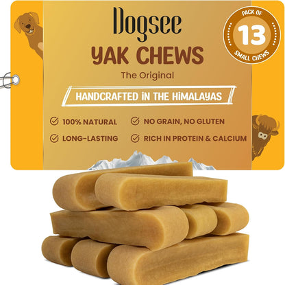 Dogsee Yak Chews for Dogs 1Lb (Medium - 6 Bars), 100% All Natural, 60% Protein, Dog Treats Medium Breed, Yak Chews Long Lasting for Aggressive Chewers, Raw Hide Free19